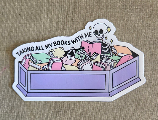 Taking All My Books With Me Skellie Sticker