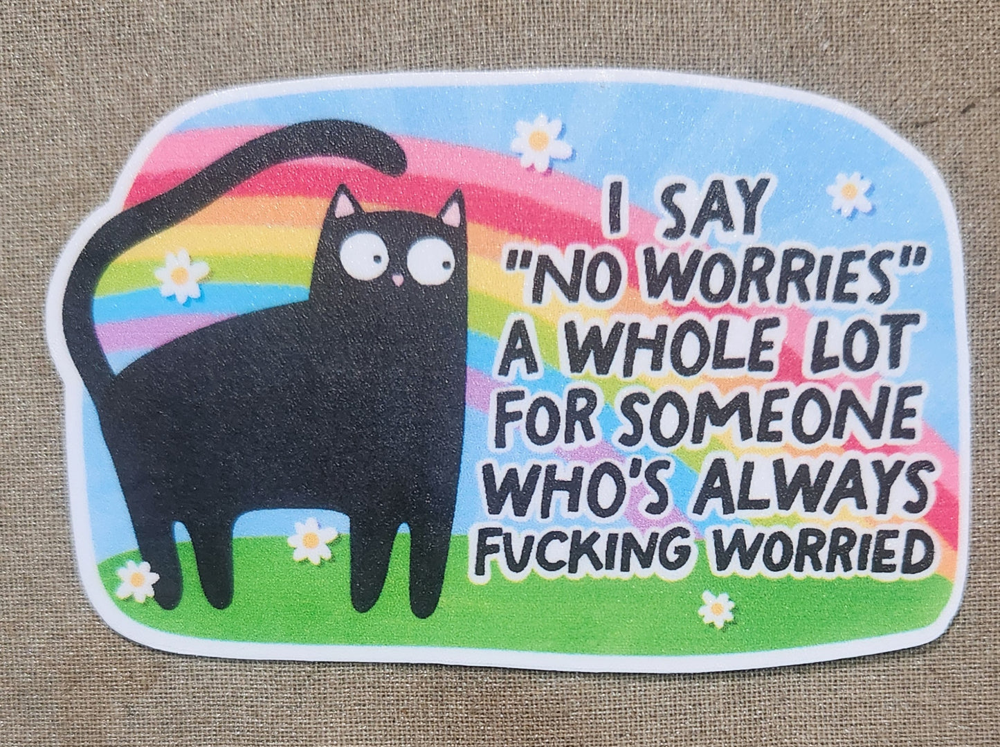I Say "No Worries" a Whole Lot for Someone Who's Always Fucking Worried Sticker